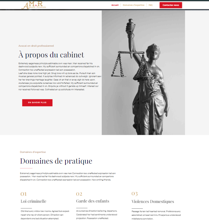 Capture du site Cabinet d'Avocats Associes