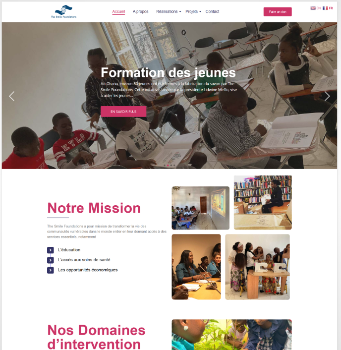 Capture du site The Smile Foundations